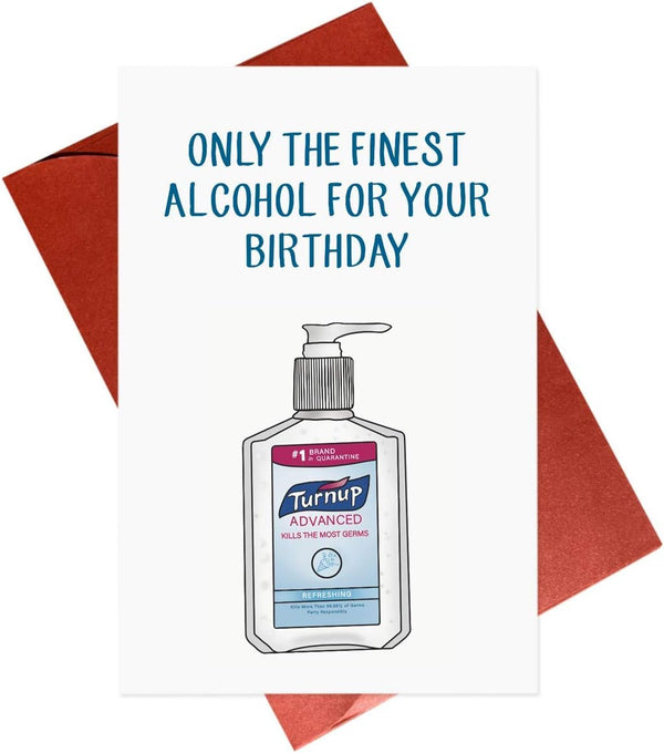 Gonzey Alcohol Quarantine Card, Social Distancing Cards, Funny Birthday Card for Him, Her, Friend