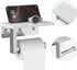 304 Toilet Paper Holder with Marble Shelf, Stainless Steel Tissue Hand Holder Wall Mounted Toilet Paper Roll Hold