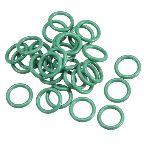 uxcell Fluorine Rubber O-Rings, Pack of 30 FKM Seal Gasket for Machinery Plumbing, 10mm OD 7mm ID 1.5mm Width, Green