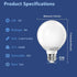 KOHEOPT G25 Bulbs,120V 5W(60W 5000K CRI85+ Bathroom,E26 Non-Dimmable (2 Pack) LED Globe Light Equivalent), Daylight
