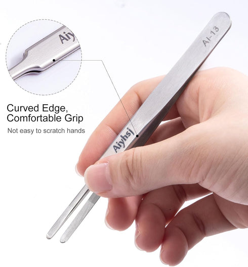 Aiyhsj 3PCS Set, Precision Tweezers Upgraded High-end Stainless Steel of Tweezer for Craft, Electronics, Soldering