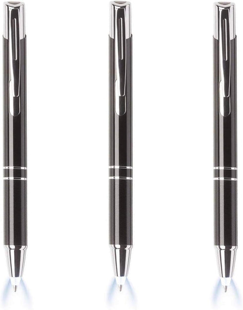 Light Up Ballpoint Pen with Light, 3 Pack LED Flashlight Nurses Pen for Writing in the Dark, White Light