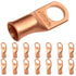 SELTERM 15pcs 1/0 AWG Battery Terminal Connectors, Heavy Duty Bare Copper Lugs, 1/2" Stud, Electrical Cable Ends