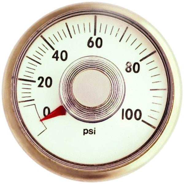 Milton Center Back Mount Pressure Gauge 638-7, 0-160 PSI Pressure Range, 1/8" Male NPT for Compressors