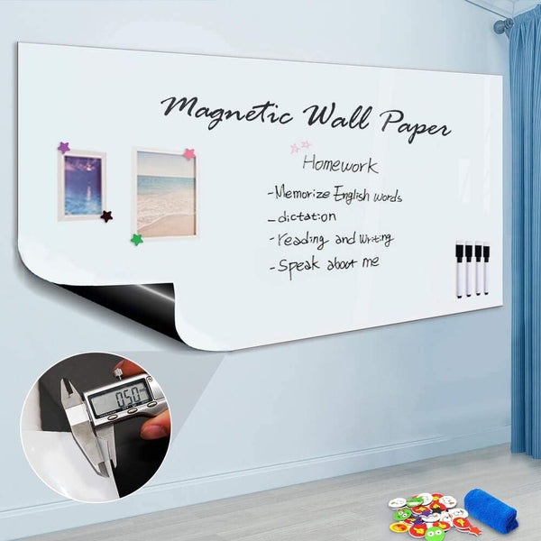Magnetic Whiteboard Sticker for Wall/Door, 36" x 24" Large Self Adhesive White Board