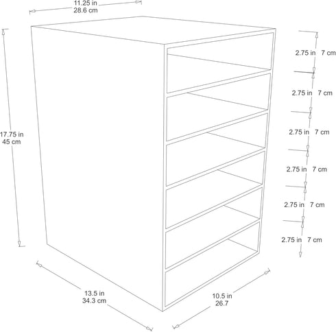 Classroom Keepers 6-Shelf Organizer, Blue, 17-3/4"H x 12"W x 13-1/2"D