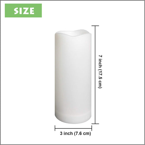 Waterproof Outdoor Flameless Pillar Candles with Timer Battery Operated Electric LED Candle Set for Gift Home D cor Party Wedding Supplies Garden Halloween Christmas Decoration, 2 Pack, 3 x 7 by Smallpenglai