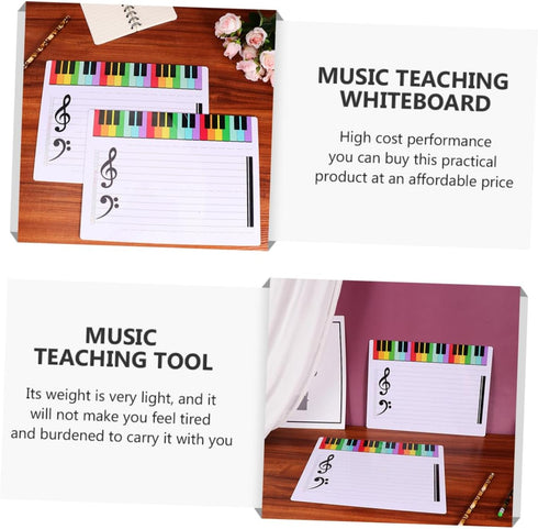 Exercise Board Reusable Stave Whiteboard, Writable Staff Teaching Whiteboard for Piano Stave Cards Notation Tool
