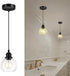 71 Inch Fixture(E26 Bulb) Pendant Lights Kitchen Island, Black Pendant Light with Glass Lampshade, Adjustable Hanging