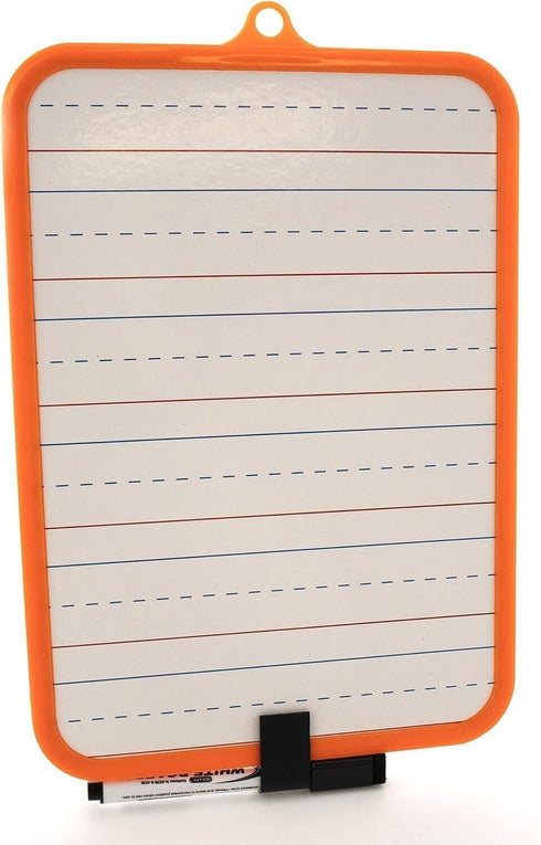 BAZIC 7.4" X 10.3" Double Sided Dry Erase Learning Board with Marker