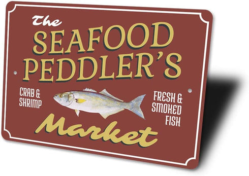12" 18" Seafood Market Sign, Fish Market Sign, Seafood Lover Sign, Seafood Kitchen Decor, Seafood Chef Sign, Fish