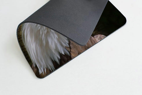 Smooffly Bald Eagle on American Flag Mouse Pad, Vintage USA Flag Design