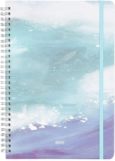 SIIXU Large Hardcover Spiral Journals for Women, Colorful Blank, B5, 128 Pages, 6.8”x9.8, Summer