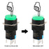 Baomain 5/8" 16mm Push Button Switch Momentary Round Cap LED Lamp, 5 Pack, Red Yellow Orange Blue Green Light DC 24V
