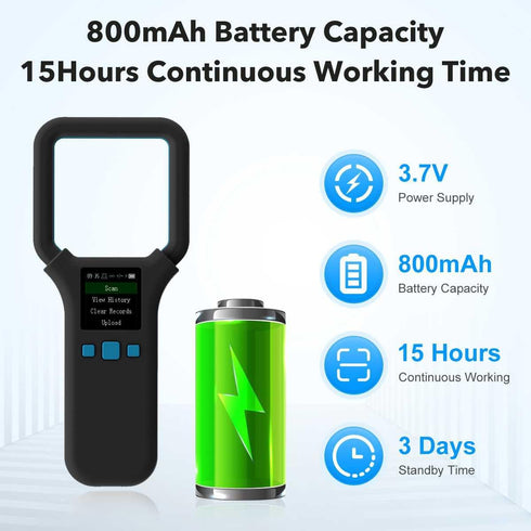 AHANIN 134.2Mhz/125Khz 11784/11785) 1000 1.44 Pet Microchip Scanner RFID FDX-B(ISO Chip Reader Data Records Animal