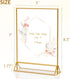 KILY-WILY 5X7 (Pack 6) Clear Acrylic Sign Holder Gold Picture Frames, Double Sided Menu Display Stand for Weddings