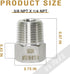 Stainless Steel Reducer Hex Bushing, 3/8 Male to 1/4 Female NPT Thread Reducing Adapter (Pack of 2)
