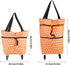 Ciglow Shop.(12-Orange) Shopping Bag, Oxford Cloth Reusable Shopping Bags with Wheel Rolling Dual-Purpose Foldable