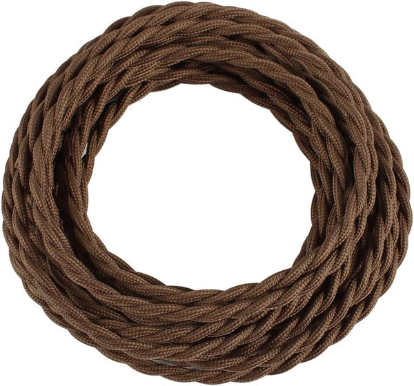 25ft Fabric Cloth Covered Lamp Twisted Wire - PRUNLLA Vintage 18/2 Industrial Electrical Cord, 18-Gauge Antique Style