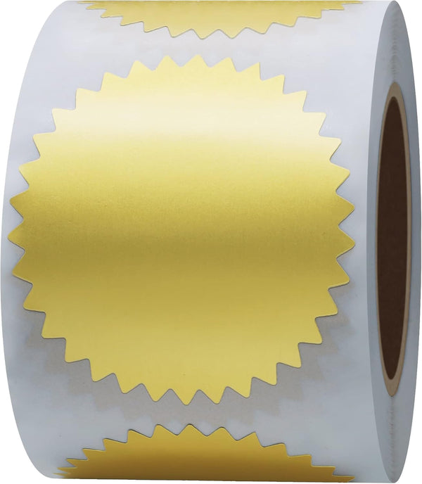 Hybsk 300pcs Notary Seals 2 inch Embossing Stickers, Gold Metallic Certificate Sealing Labels for Awards