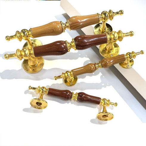 IBOWZ 2 Kitchen Cupboard Handle Pieces Drawer Handle Wood Handles Base Made of Solid Zinc Alloy Cupboard Knobs Cabinet