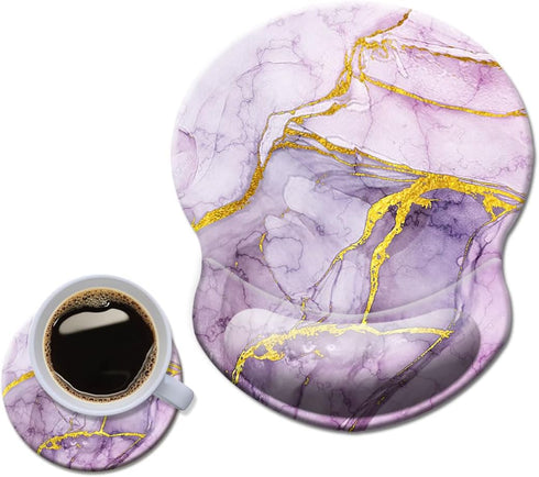 Mouse Pad with Wrist Support, Non-Slip Mousepad Wrist Rest for Office, Durable & Comfortable Ergonomic Support (Purple