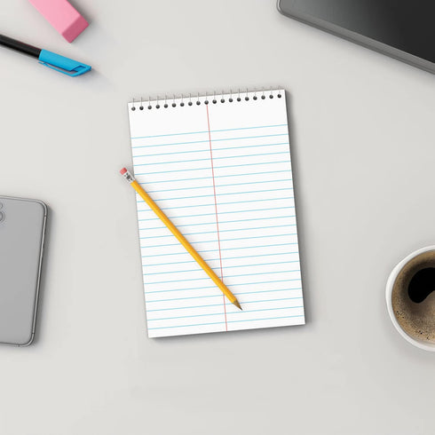 Steno Pads Notebooks, Top Bound Spiral Steno Book, Gregg Ruled, 80 Sheets Per Notepad, 6 x 9 Inch, 6 Pack