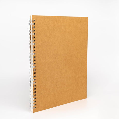 DSTELIN Blank Spiral Notebook, 10 inch x 7.5 inch, 100GSM, Soft Cover, 120 Pages / 60 Sheets, 1-Pack (Brown)