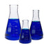 Glass Erlenmeyer Flask Set, 50ml, 150ml, and 250ml, Narrow Mouth Graduated Flasks, 3.3 Borosilicate Glass