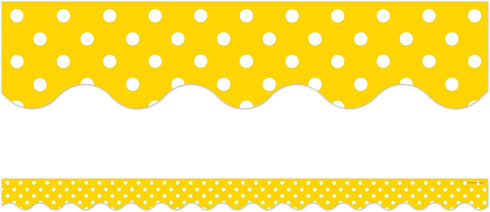 Teacher Created Resources Yellow Mini Polka Dots Border Trim, 4668 Yellow