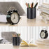 WAVEYU Pen Holder for Desk School Office,Stand for Desk Luxury Glitter Pencil Cup for Women Men Leather Desk Organizer for Middle High School Office College Student Girl Women Adult Teen, Black by WAVEYU