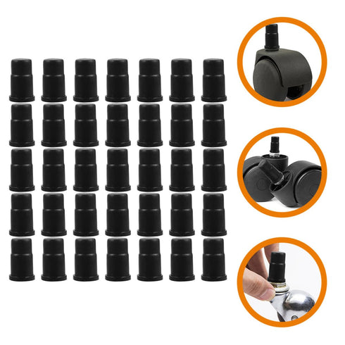 SEWCHICS 35pcs 19x32mm Small Stem Caster Sleeves Insert Caps Wheel Socket Replacement for Furniture Casters Compatible