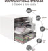 Desk Organizer with Drawer, Plastic Storage Box for Office Stationery Supplies, Desktop Organizer for School Home (3