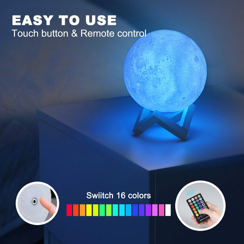16 4.8 inch Moon Lamp Upgrade Colors, Moon Light Gifts for Girls Boys Kids Women Birthday, Teen Gifts Trendy Stuff