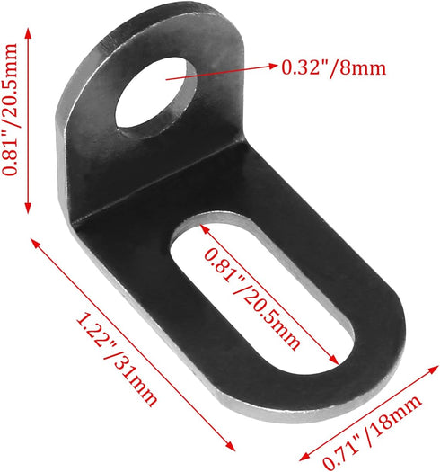 Rierdge 24 18x18x30mm (1.2 Inch Pcs Slotted L Brackets Heavy Duty, Adjustable L-Shape Corner Brace, Metal Right Angle