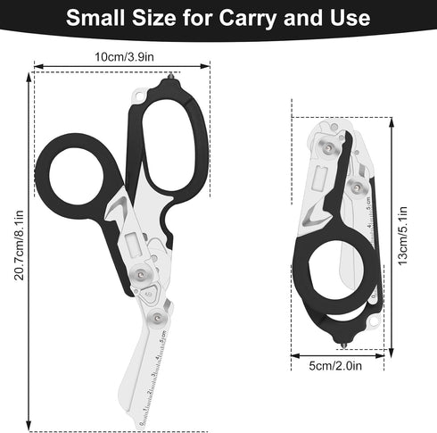 6 1 in trauma shears, Folding Retractable Emergency Shears, Outdoor Camping Tools, Seat Belt Cutter, Oxygen Cylinder