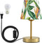ALAZA Table Lamp for Bedroom Nightstand Tropical Palm Leaf Flower Bedside Lamp