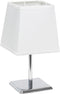 Simple Designs LT1209-WHT 9.65" Sleek and Square Mini Chrome Table Lamp with