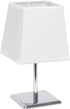 Simple Designs LT1209-WHT 9.65" Sleek and Square Mini Chrome Table Lamp with