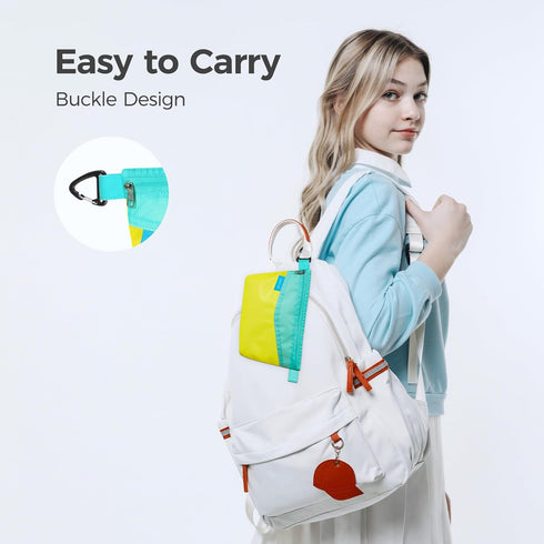 Large Yellow Water-Resistant Zipper Pouch - Ideal for Travel and Office Storage