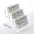Business Card Holder Display for Desk, Clear Acrylic 3 Tier Organizer, 3 Slots for Men and Women
