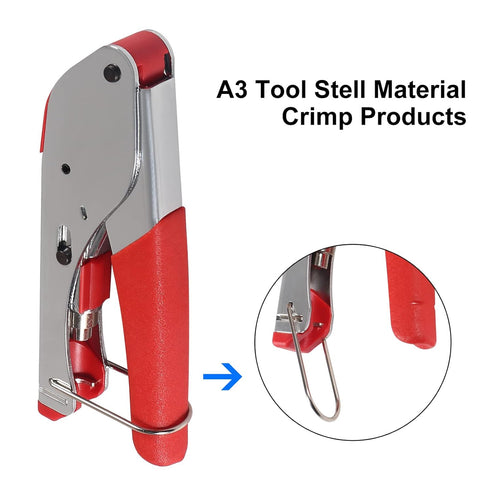DIANN Coax Cable Crimper Coaxial Compression Tool Kit with Wire Stripper and 10pcs F RG6 RG59 Connectors