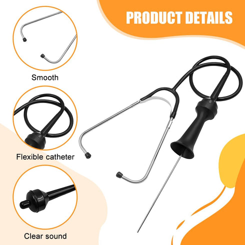 SWPHRT Car Mechanics Stethoscope Kit, Precision Vehicle Engine Diagnostic Hearing Device with Extended Probe