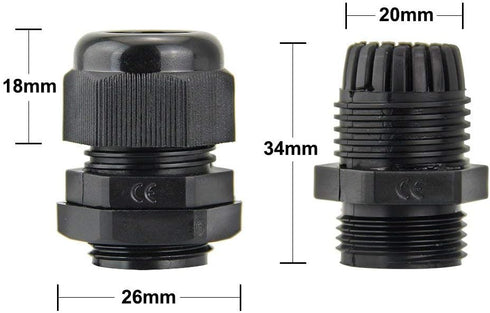ZKSM (10Pcs), M20 1.5 6-12 Cable Glands Nylon Cable Glands Waterproof x Glands Range Black Cable Connector