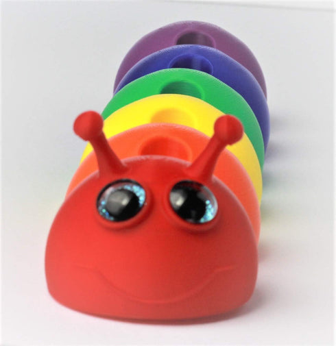 Test Tube Rack, Fun Caterpillar Design, Holds 15 Tubes, 16mm Tube Size (Rainbow)