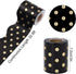 Whaline 32.8ft Dot Bulletin Board Borders Black with Gold Foil Dot Die-Cut Rolled Border Trim for School Classroom Home Chalkboard Decoration by Whaline