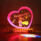ENUOLI Acrylic Dry Erase Board with Light Pink Heart, LED Message Board with Stand for Desk, 7 Pens for Home & Wedding