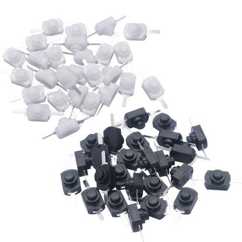 mxuteuk 50pcs Self-Lock Micro Push Button Switch DC 30V 1A for SMD Flashlight, Wall Outlet, Mini on/Off Switch