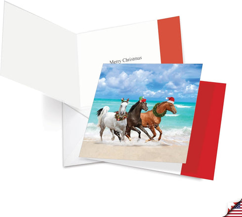 The Best Card Company Variety Pack of 12 Christmas Notecards with Envelopes, Humor Holiday Assortment for Men