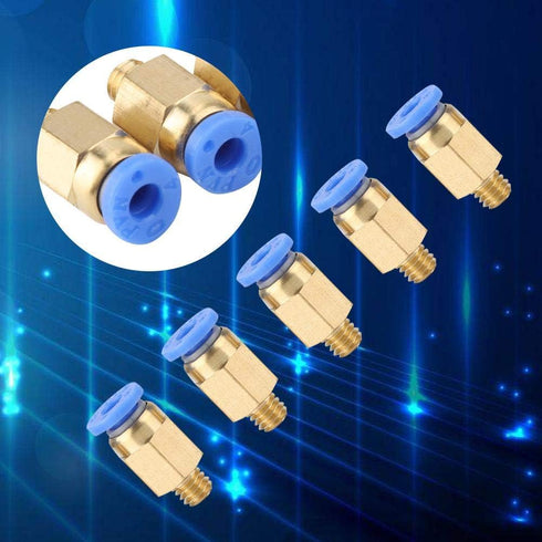 5PCS 3D Printer Accessories, PC4-M6 Pneumatic Connector, 4MM Pneumatic Joint Nylon Tube Parts
